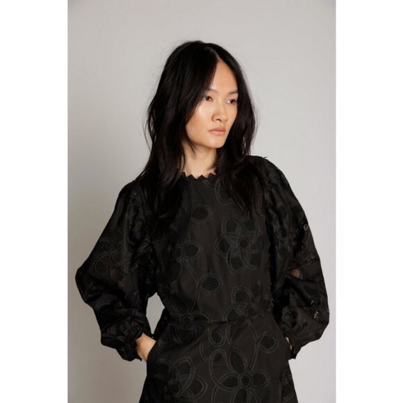 💕MUNTHE💕 Melinis Dress  ~ Black Floral Embroidered 36 EU NWT - Picture 6 of 16